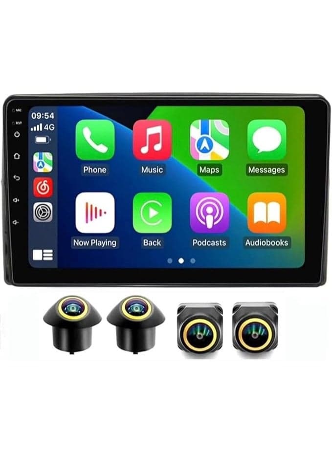Android Car Stereo for Chevrolet Chevy Silverado Suburban Tahoe GMC Sierra Yukon 4GB RAM 64GB ROM Support Carplay, M-Link Wi-Fi BT, Radio GPS, 9 Inch IPS.QLED, Fast interface, Touch Screen with 360D Camera Included