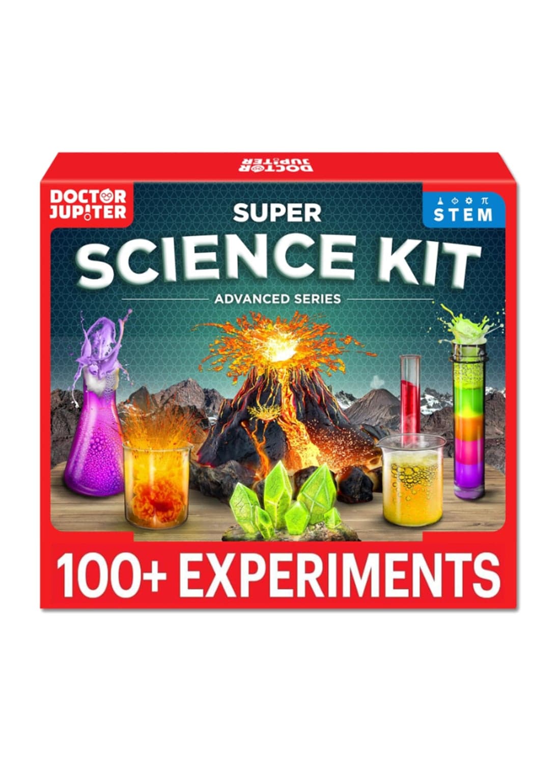 Super Science Kit for Kids Ages 8-12 | Chemistry Set, STEM Toy with 100+ Experiments & Geyser Tube Ideas for Boys & Girls 8+ Years Old | Learning & Educational Projects