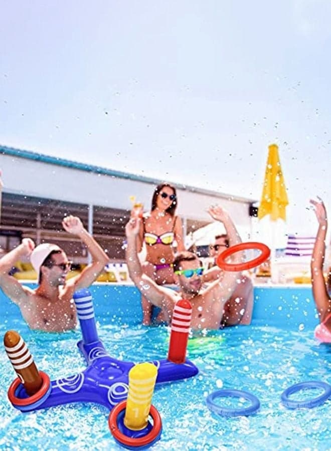Pool Floats Toys ,Inflatable Pool Basketball Hoop & Ring Game Set Summer Swimming Pool Water Games Toy for Kids Boys Girls