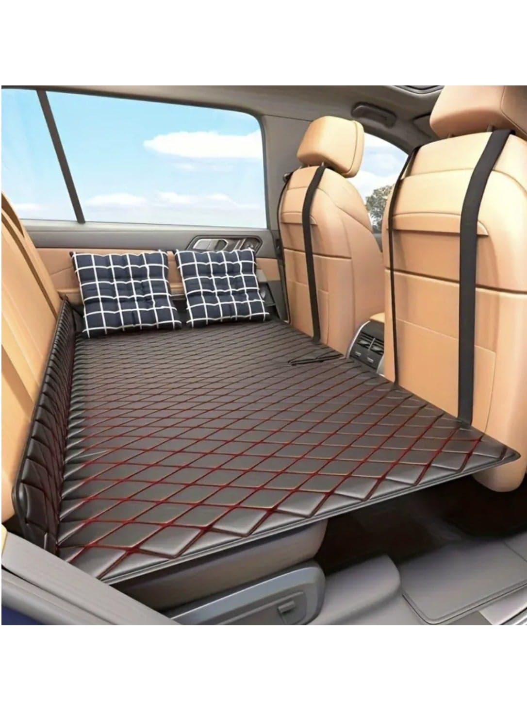 Non-Inflatable Car Bed Mattress, Folding Portable Car Back Seat Bed, 128cm x 80cm Car Travel Camping Mattress for Sleeping, for Car/SUV/Truck