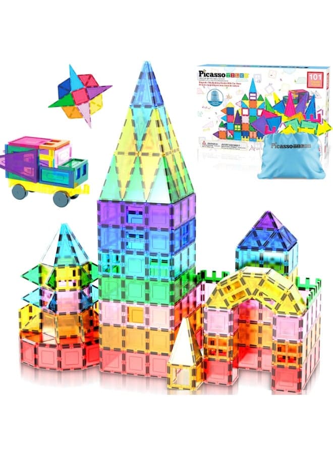 Picasso Magnetic Tiles Car Base with Carry Bag 101pieces
