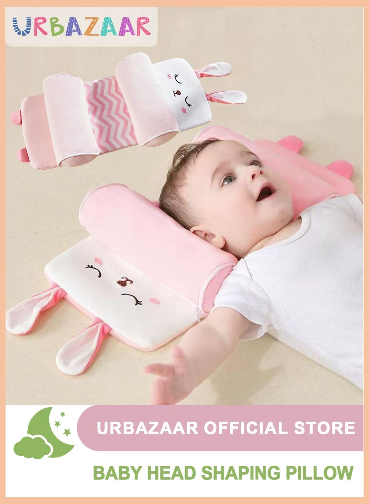 Baby Head Shaping Pillow, Newborn Pillow to Prevent Flat Head, Baby Head Pillow,Flat Head Baby Pillow, Baby Sleeping Pillow, Baby Pillows for Sleeping for 0-3 Years