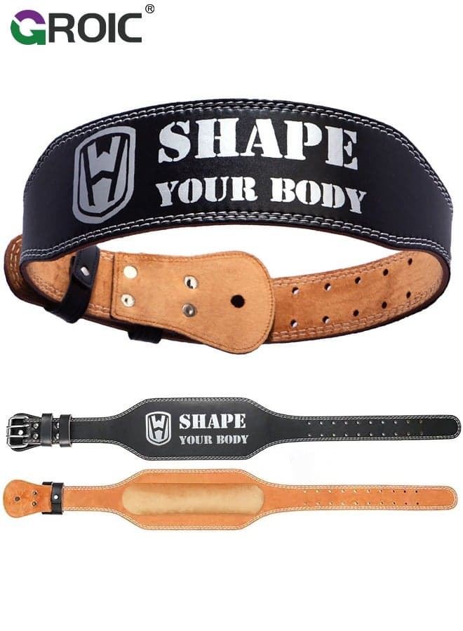 Weight Lifting Belt for Men & Women, Gym Weight Belt Lumbar Back Support Powerlifting Weightlifting Heavy Duty Workout Training Strength Training Equipment, Deadlift, Powerlifting (L)
