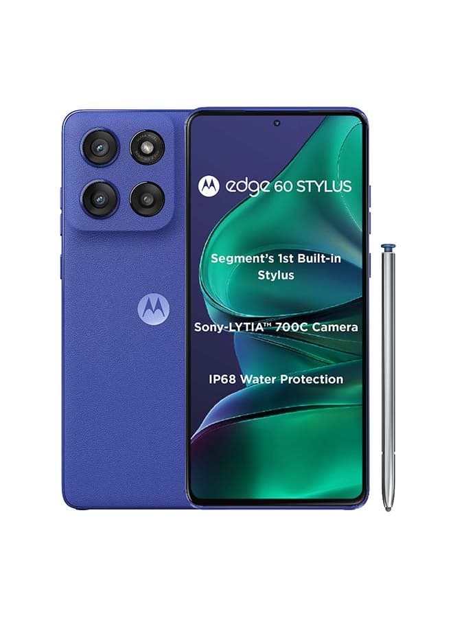 Edge 60 Stylus 5G Dual SIM PANTONE Surf the web (Blue) 8GB RAM 256GB - Middle East Version