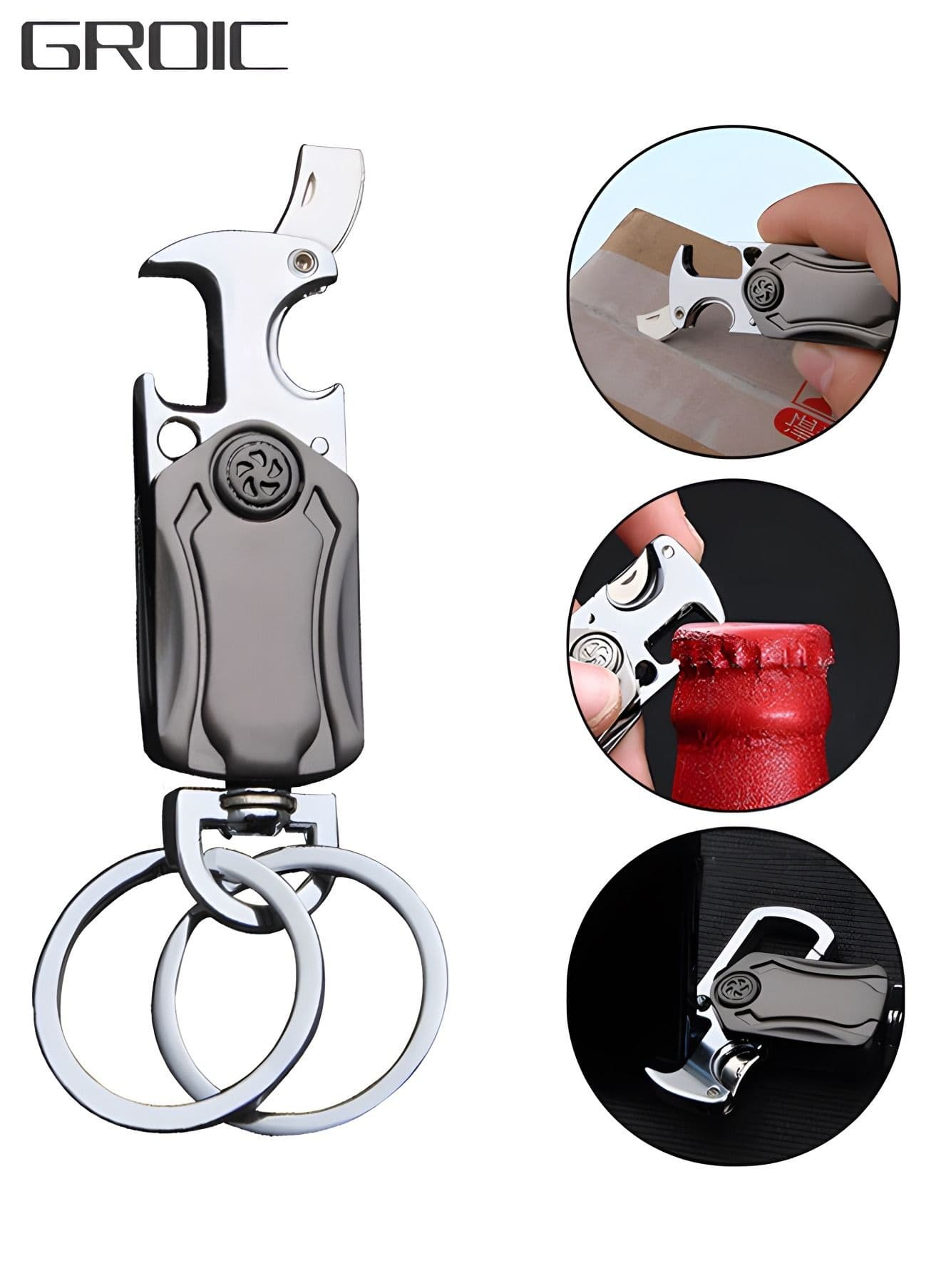 Heavy Duty Keychain Opener with 2 Keyrings Car Keychains,Bottle Opener, Fingertip Gyroscope,Auto Parts
