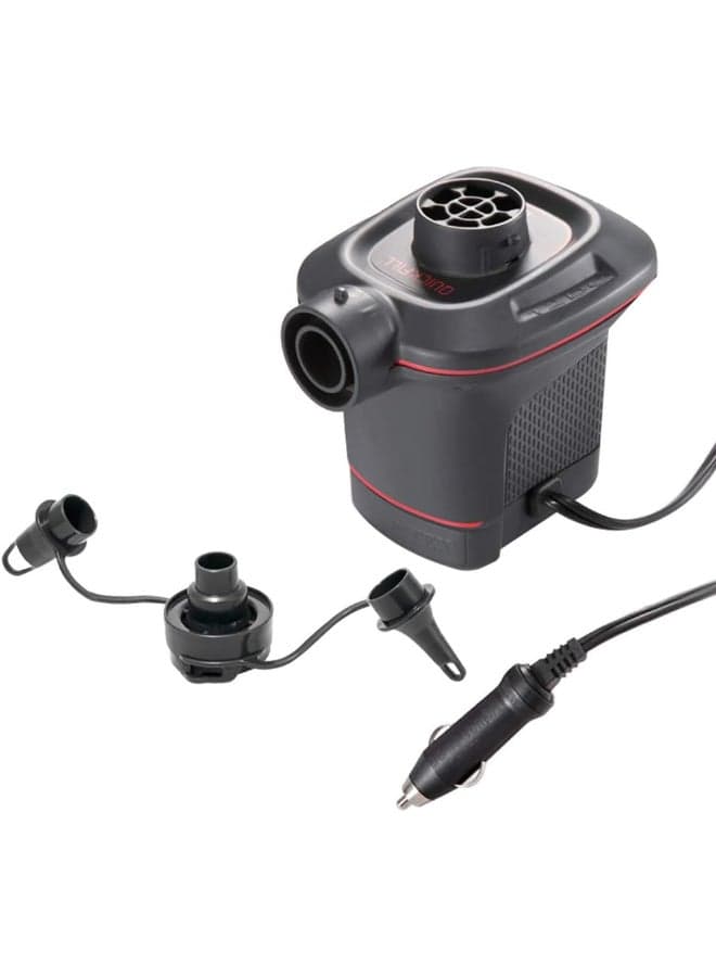 12V Quick-Fill Dc Electric Air Pump - Black Black/Red 14.2x14.2x12.4cm
