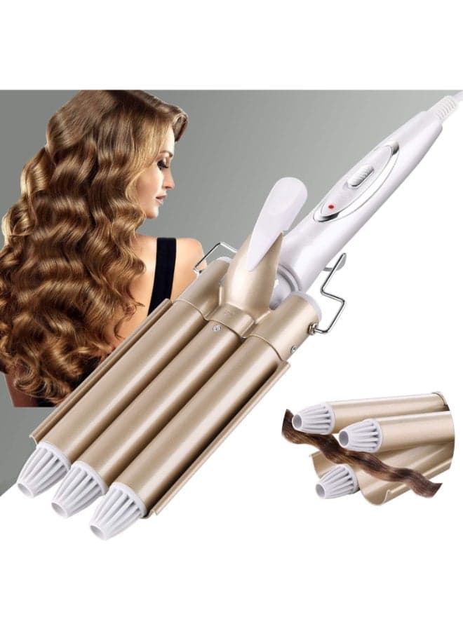 Professional Triple Jumbo Barrel Curling Iron Ceramic Hair Waver Pearl Waving Styling Tools Crimping Tool For Deep Waves
