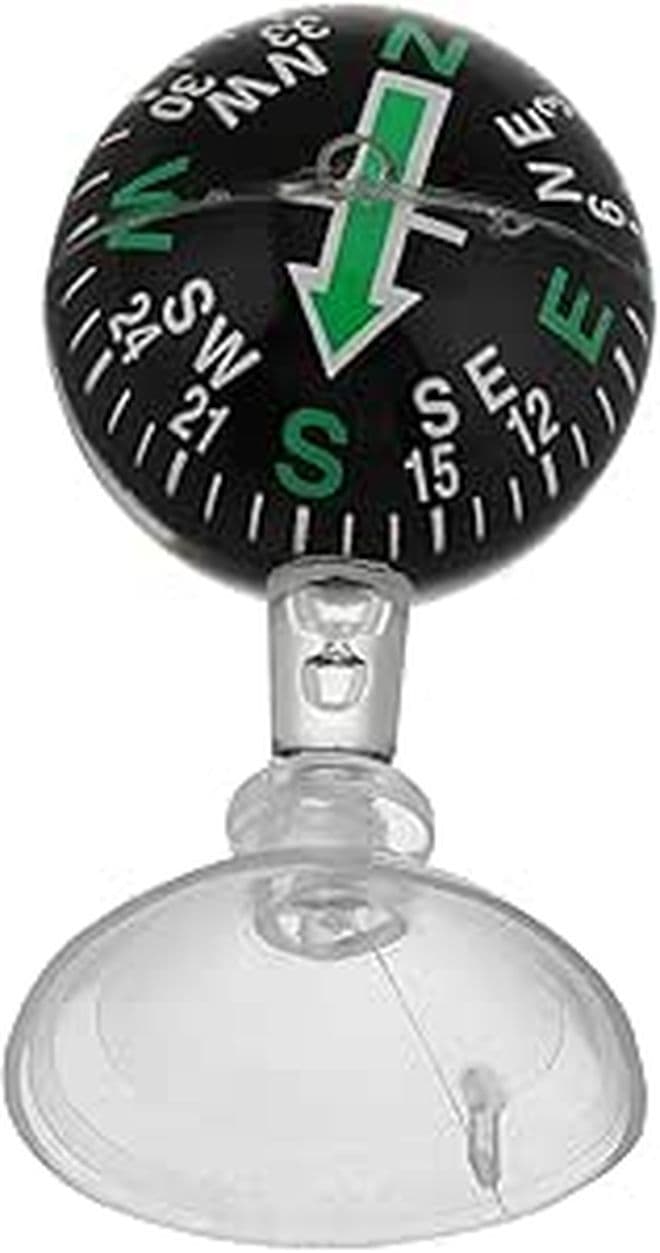 High Precision Car Suction Cup Compass for Accurate Navigation in Vehicles Boats Portable Black