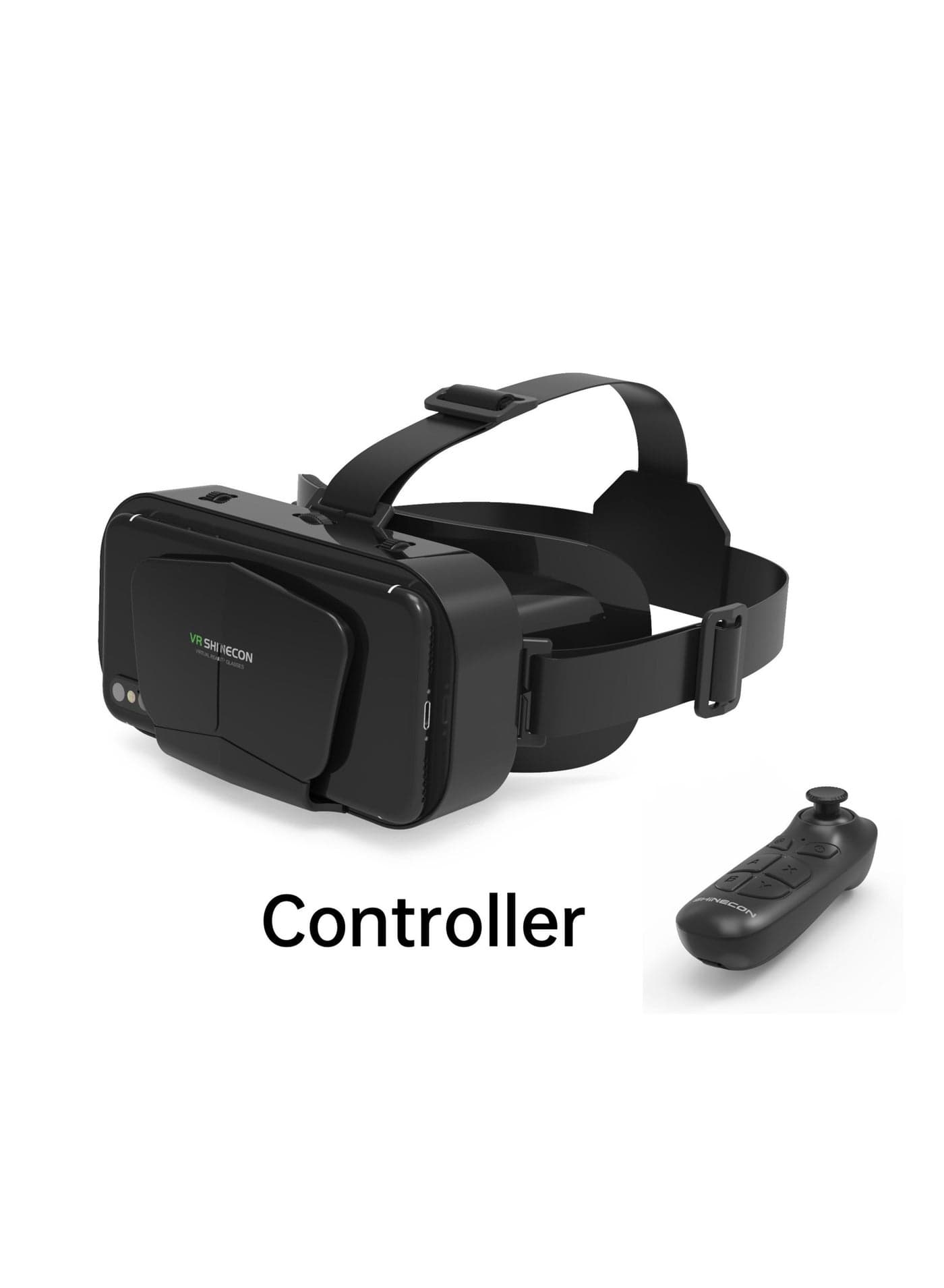 VR 3D Virtual Reality Headset(Support 3.5-7.2 inch mobile phones) with Controller for Movies and Games