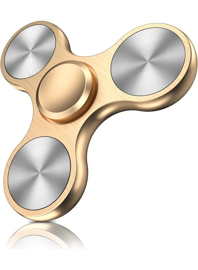 Golden Fidget Spinners Toy, Metal Stainless Steel Bearing High Speed 4-8 Min Spins, EDC ADHD Stress Anxiety Relieves Reducer Fidgets Finger Toys, Novelty Gift for Kids and Adults