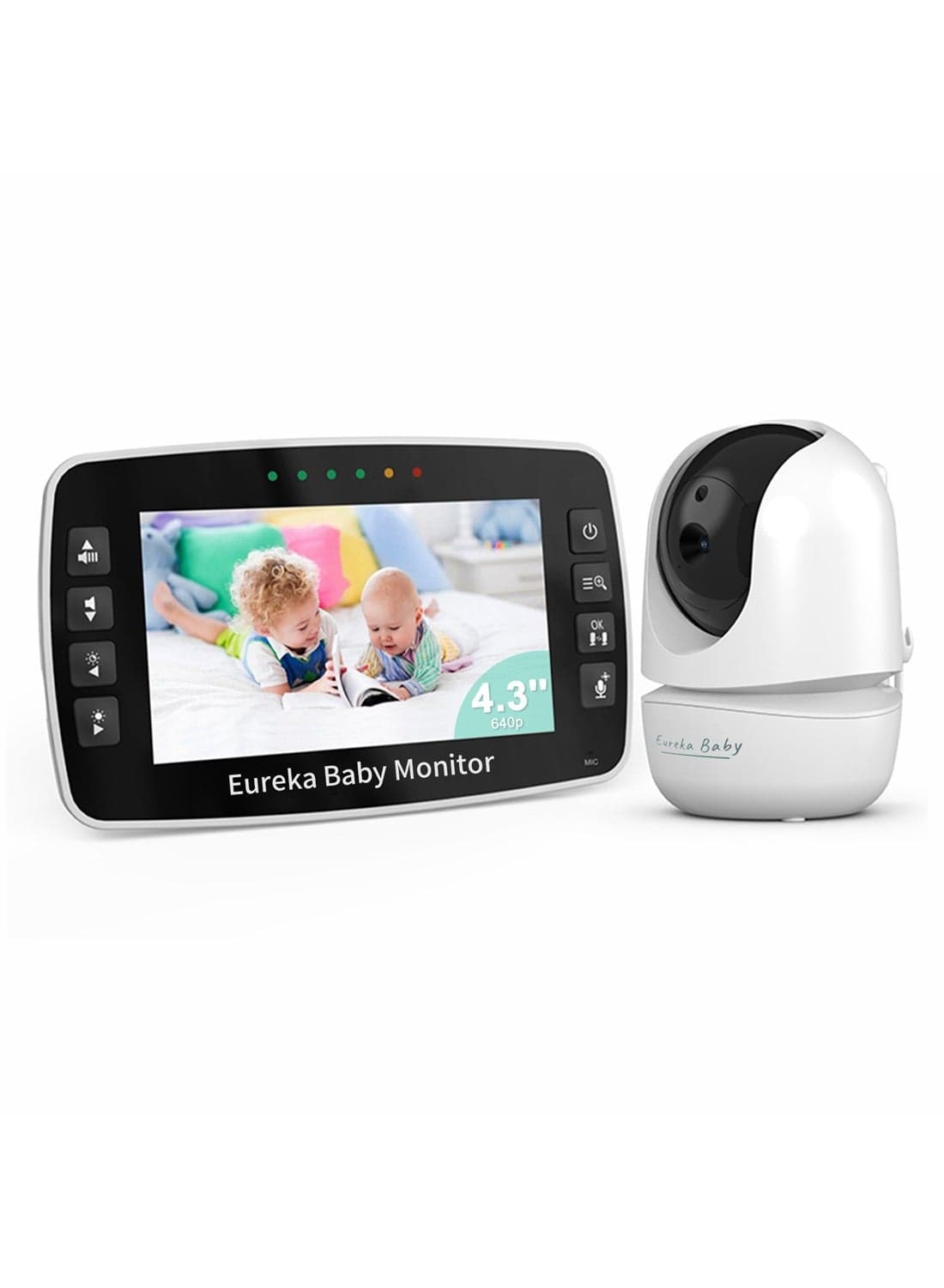 Eureka Baby Monitor 4.3 Inch Video Baby Monitor with Camera, No WiFi Secure Connection, Night Vision, 2-Way Audio, Cry Detection, Temperature Alert, Lullabies, 1000ft Range