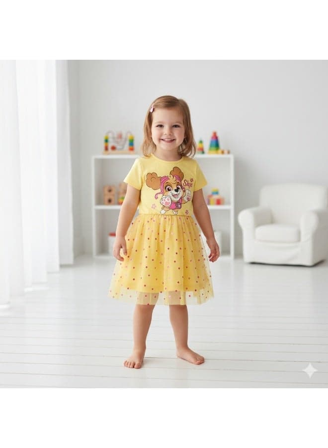PAW PATROL - GIRL'S TULLE DRESS 100% COTTON | MESH 100% POLYESTER|