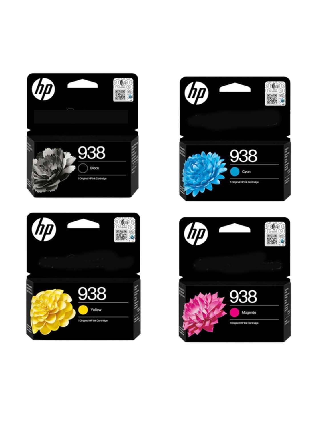 طابعة Office Jet Pro 938 الأصلية بالحبر 9720/9730 الكل في واحد ذات التنسيق الواسع 4 عبوات