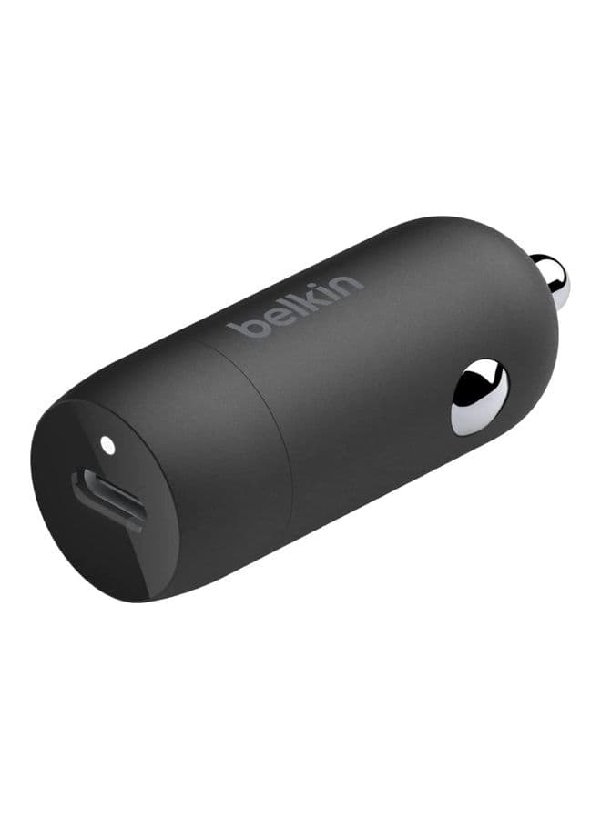 BOOST↑CHARGE 30W Fast Car Charger, Compact Design w/USB-C Power Delivery Port, Universal Compatibility for iPhone 14, Galaxy S23, Note Series, and More - Black Black