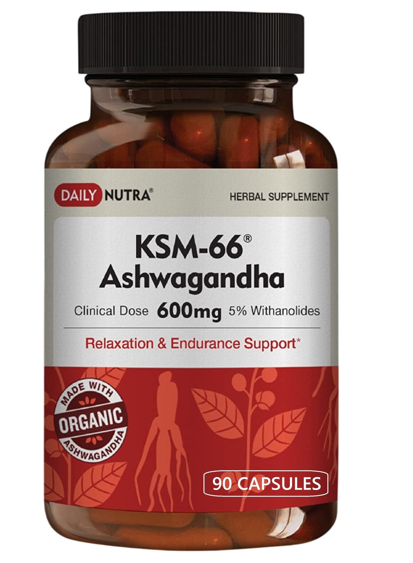KSM-66 Ashwagandha 600mg, 90 Capsules