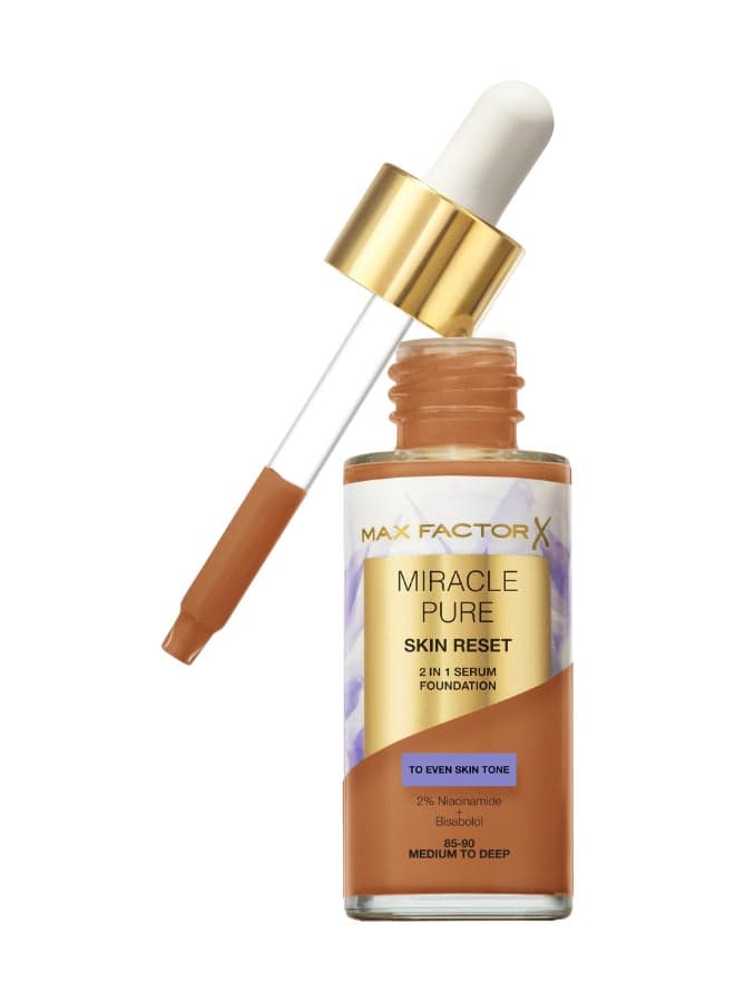Miracle Pure 2in1 Skin Reset Serum Foundation - 85-90 - Medium to Deep, 30ml