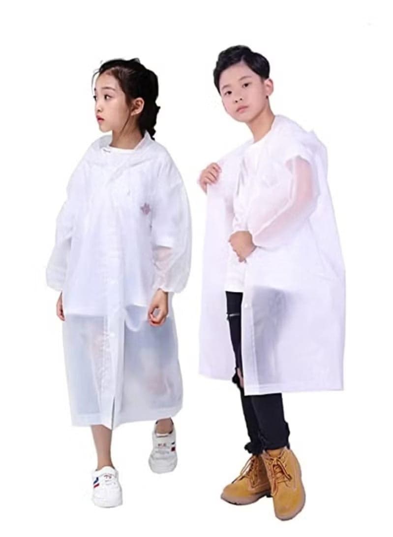 2 Pack Raincoat for Kids, EVA Coat Reusable Poncho Jacket for Boys and Girls 6-13 Years Old, Emergency Gear for Outdoor Camping Hiking Traveling School