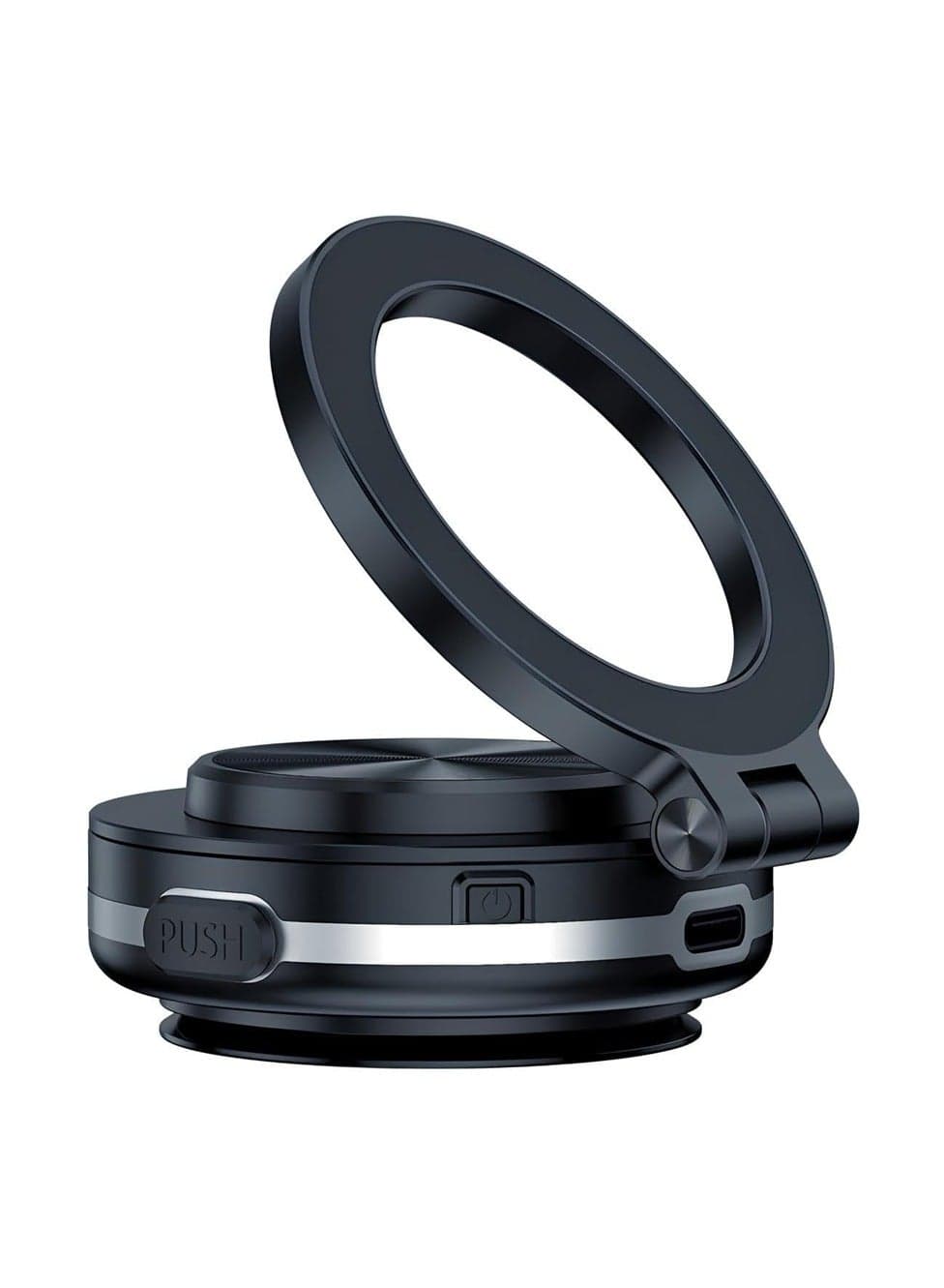 SASKA Magnetic Vacuum Suction Car Phone Holder Mount C1, 360° Rotating Strong Suction for Car Kitchen Mirro Gym Bath Shower & All Smooth Surface, Compatible with iPhone & Android (Black)