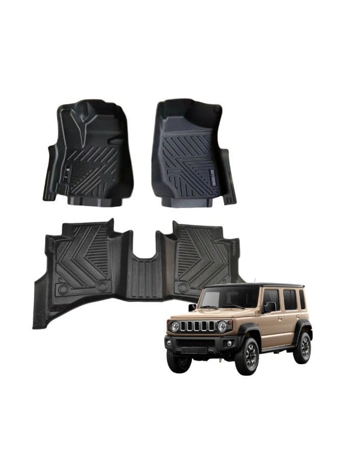 MOTOR FIT Floor Mats for Suzuki Jimny 5-Door 2018–2026 | All-Weather TPE Mats | Custom Fit 3D Design | Waterproof, Anti-Slip, Easy to Clean | Full Interior Protection
