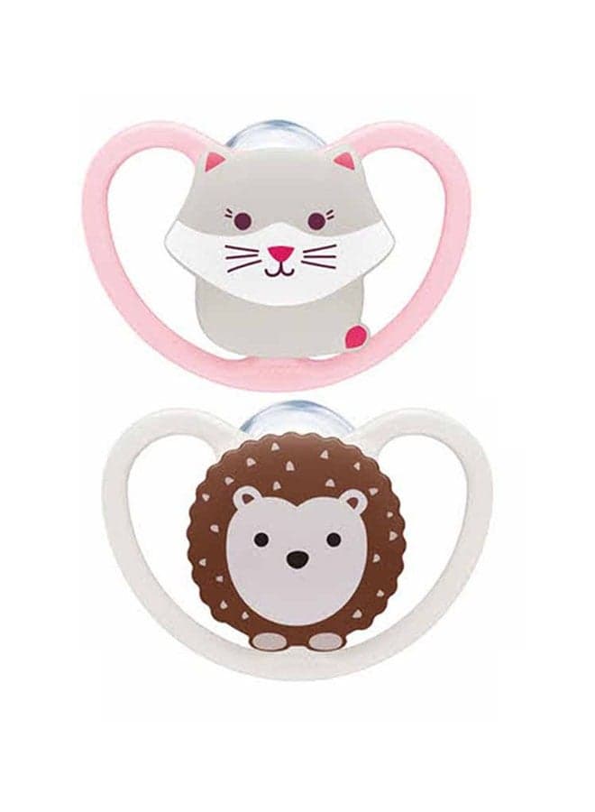 2-Piece Space Silicone Pacifier 0-6M - Assorted