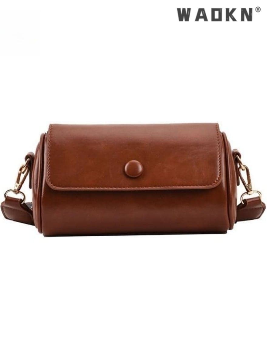 Women's Retro Versatile Shoulder Bag, Ladies Solid Color Simple Armpit Bag Sling Bag Side Bag, Solid Color PU Leather Cylinder Bag Tote Bag Handbag Gift Bag