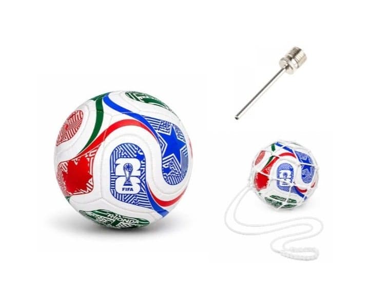 FIFA World Cup 2026 Inspired Training Soccer Ball Size 5 - Premium Soft Touch Football for Kids & Adults, Indoor/Outdoor Match Play - Includes Free Pump Nozzle & White Carry Net