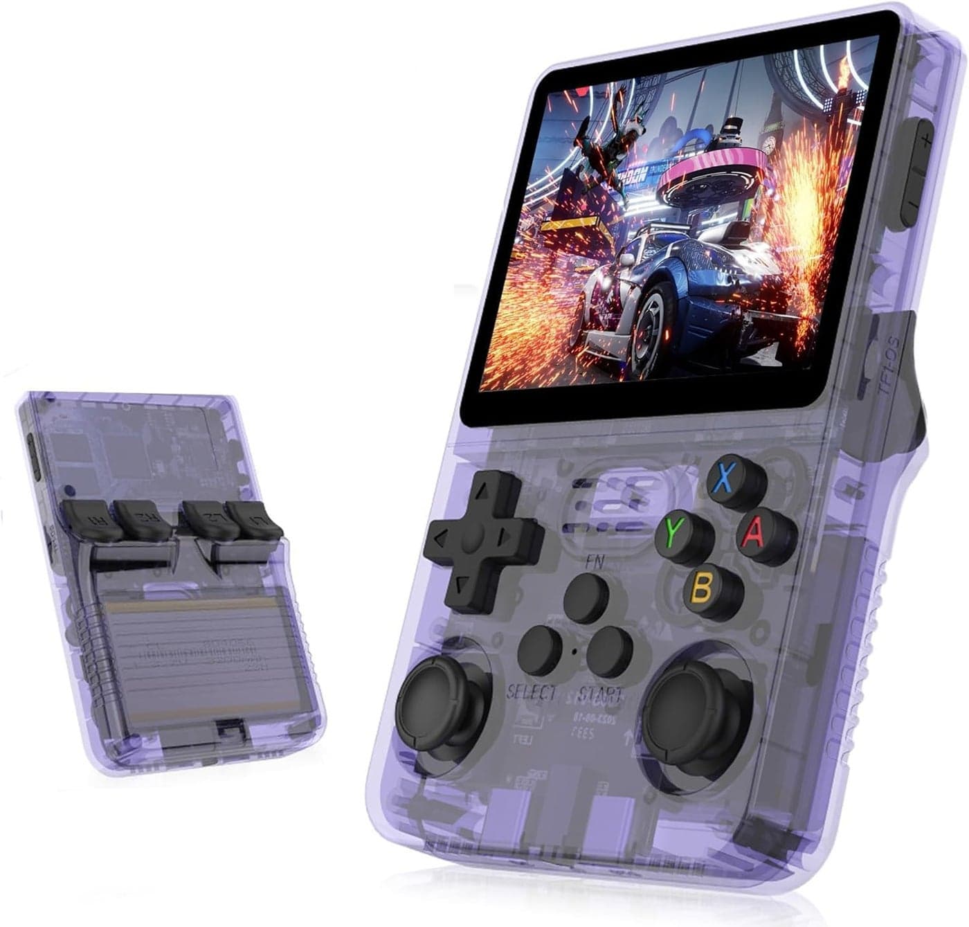 Handheld Game Console, 3.3-Inch IPS Screen, 64GB Storage, 10000+ Games, 3500mAh Battery, Purple