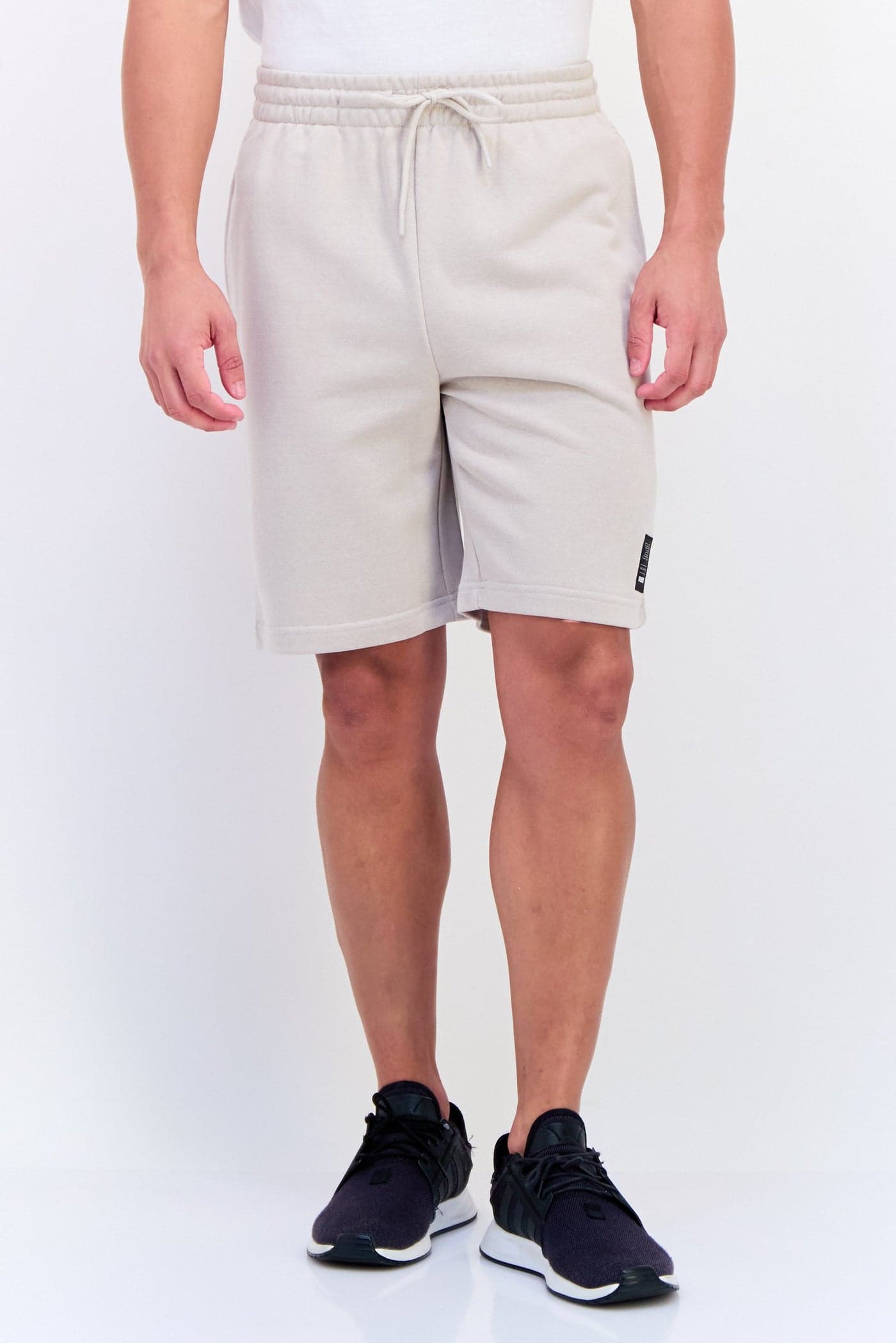 Men Sportswear Fit Drawstring Outdoor Shorts, Taupe