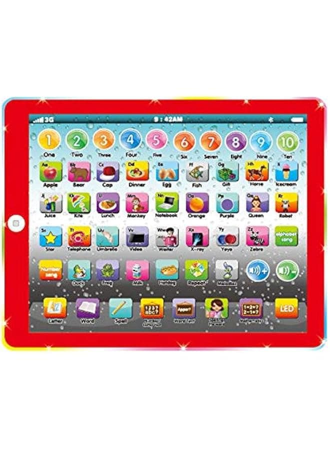 Kids Tablet Learning Pad Toddler Tablet with ABC Word Song Music Number Electronic Interactive Toy for Educational Preschool Boys & Girls 3-8 Years Old