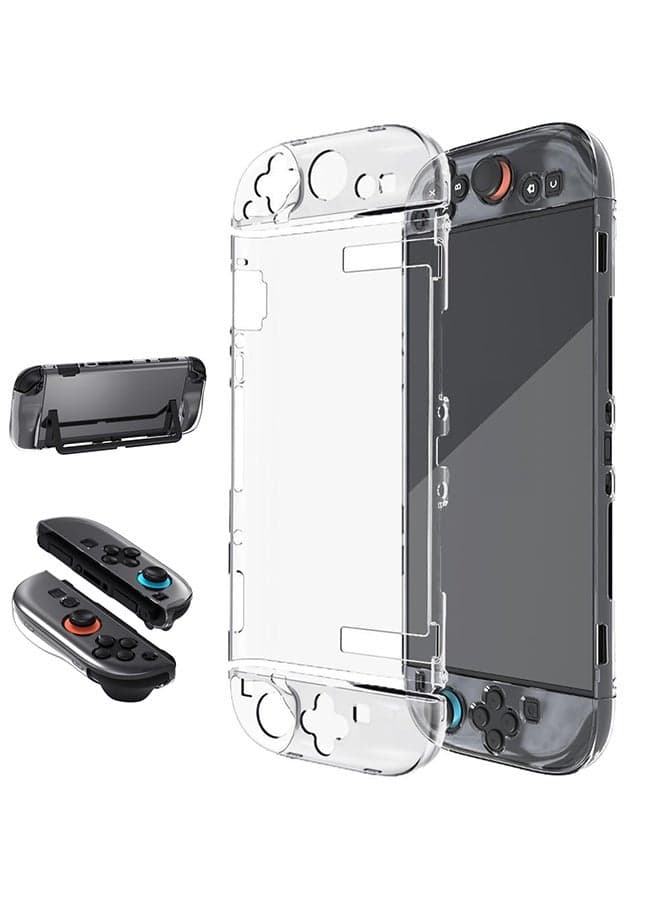 Crystal Clear Dockable Case for Nintendo Switch 2 Case (2025), Slim Design PC Hard Grip Cover for Joy-Con Controller,Shock-Absorption, Anti-Scratch