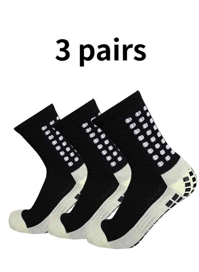3 Pairs Football Anti Slip Socks Gel Socks For Men non slip Soccer socks For Football Basketball Yoga
