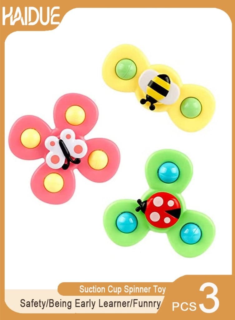 3 Pack Suction Cup Spinner Toy Random Color