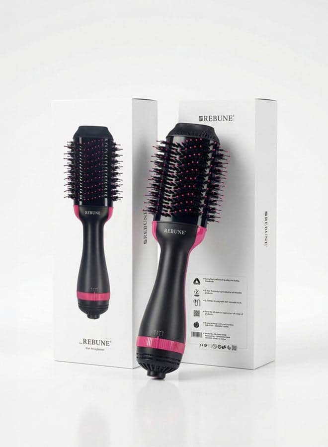 1200W Hot Air Styler New Hair Styler One-Step Volumizer Negative Ionic Technology Hair Dryer and Hot Air Brush Black/Pink