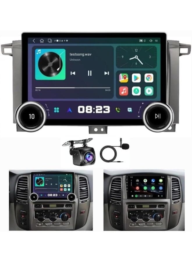Android Car Stereo for Toyota Land Cruiser LC100 GXR 2003-2006 with Apple CarPlay, Android Auto, Wireless WiFi, AHD Camera Included, Fast Interface (Diamond 2K 4+64GB)