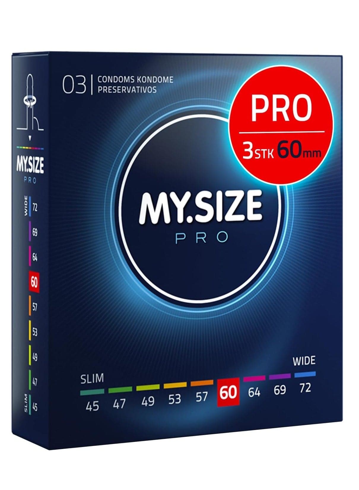 Ultra Thin Condoms 3 Pieces (60 Size) – Odorless, Long Lasting, Sustainable, Premium Quality for Maximum Comfort, Pleasure, and Sexual Health – Proper Fit Reduces Risks and Enhances Protection – Latex Men Condoms Available in Multiple Sizes (45 to 72)