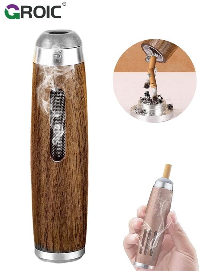 Wooden Car Ashtray,Outdoor Car Home Office Ashtray,Portable Cigarette Ashtray, Cigarette Ash Catcher For Travel, Home, Office, Car