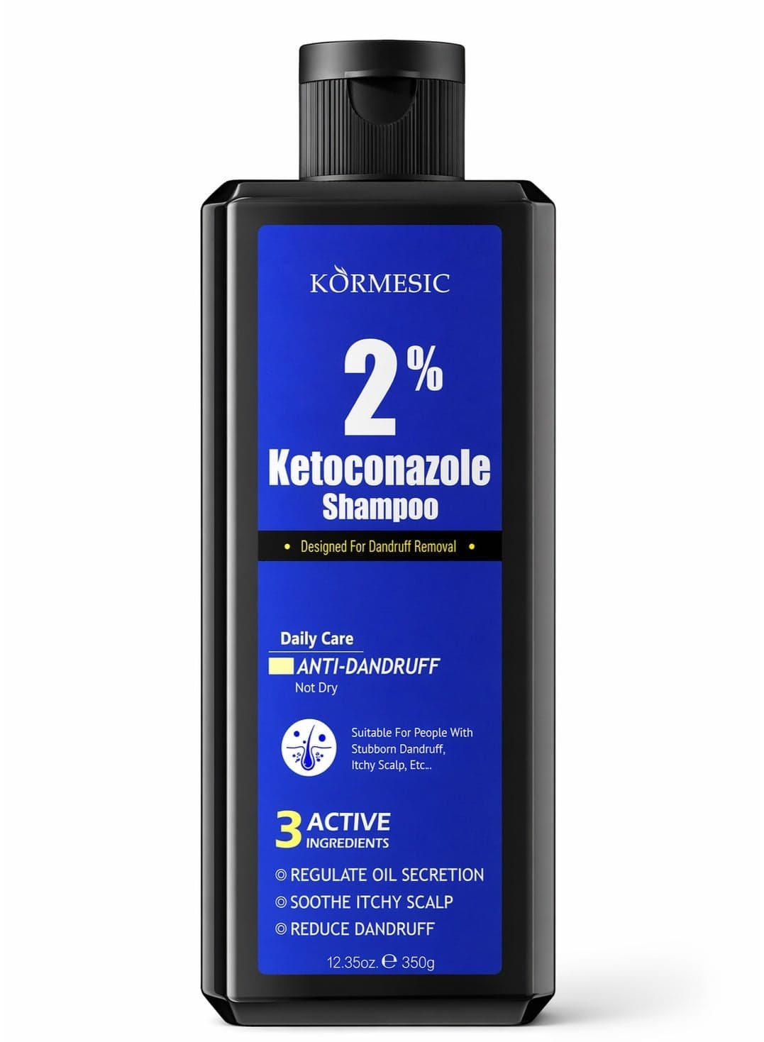 Anti-Dandruff Shampoo with 2% Ketoconazole, Anti Fungal Shampoo with Plant Essential Oil, Fresh Scent