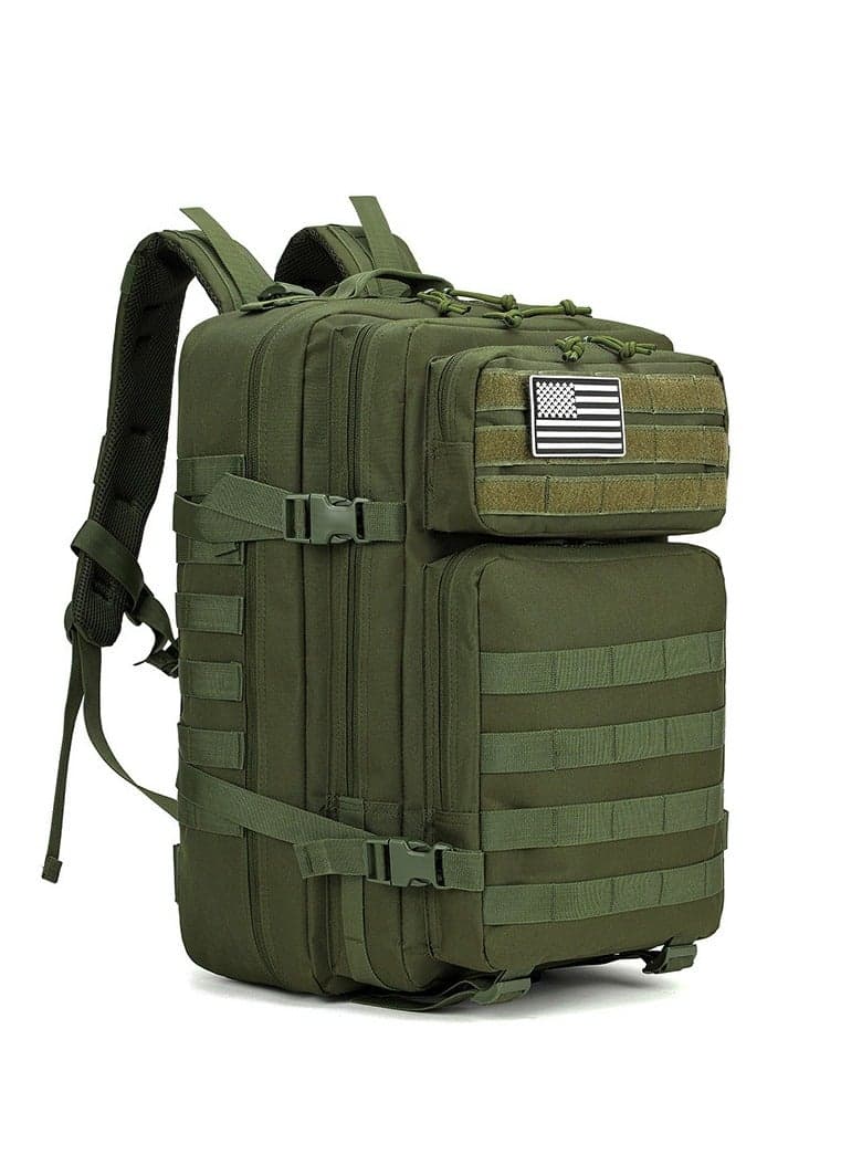45L Military Tactical Backpack 3 Day Assault Survival Molle Pack Bug Out Bag Fishing Outdoor Mountaineering Hiking Camping Multi-Function Backpack Rucksack