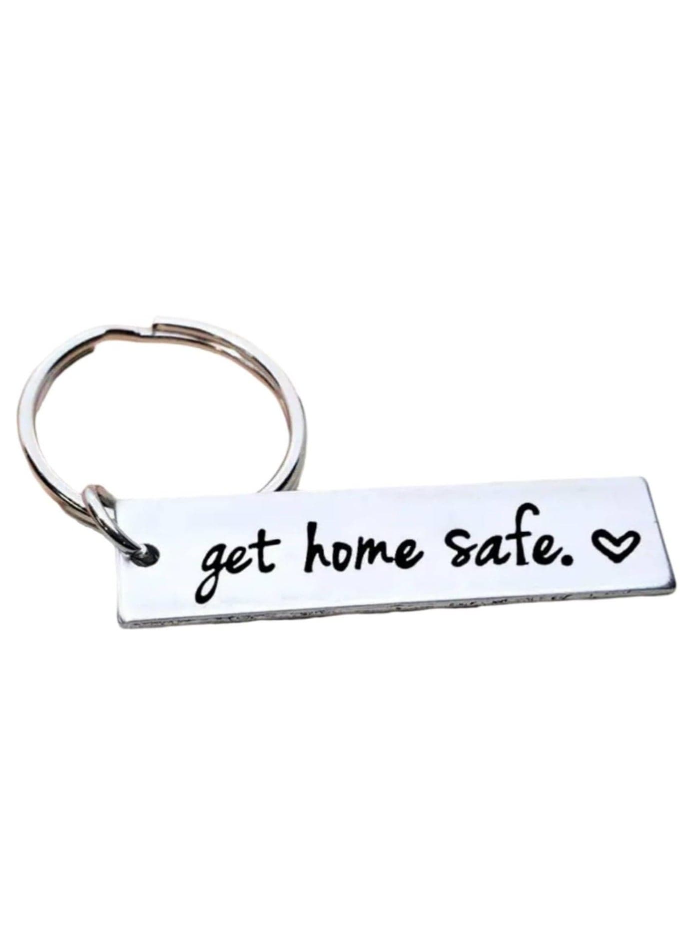 Get Home Safe Husband Boyfriend Family Member KeyChain Ring Stainless Steel Fashion Pendant Key Chain Accessories Gift