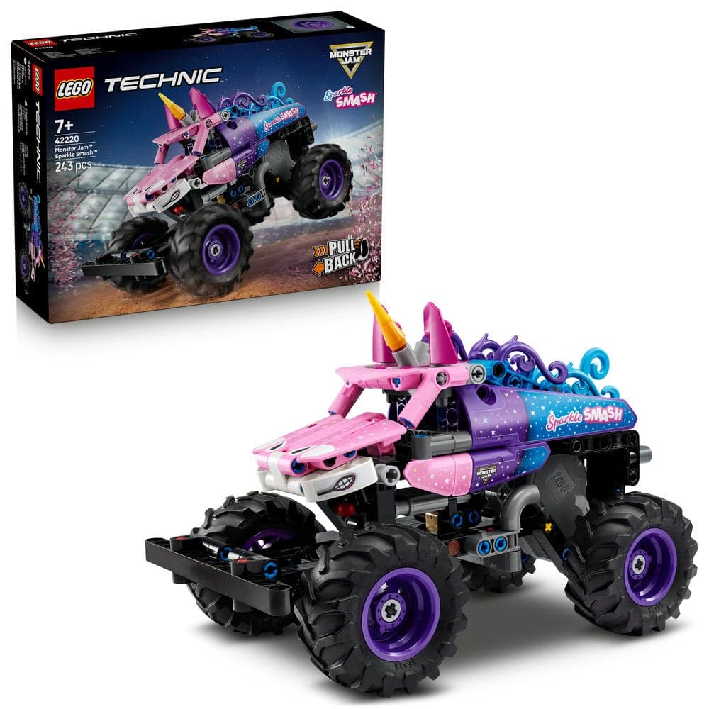 Technic Monster Jam Sparkle Smash Pull-Back Toy 42220 (Age 7+, 243 Pieces)