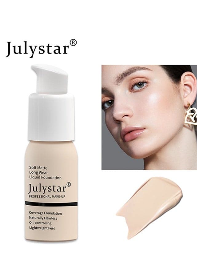 Soft Matte Finish Liquid foundation, foundation cream, foundation concealer, lasting makeup-free liquid foundation #01 Pearly white