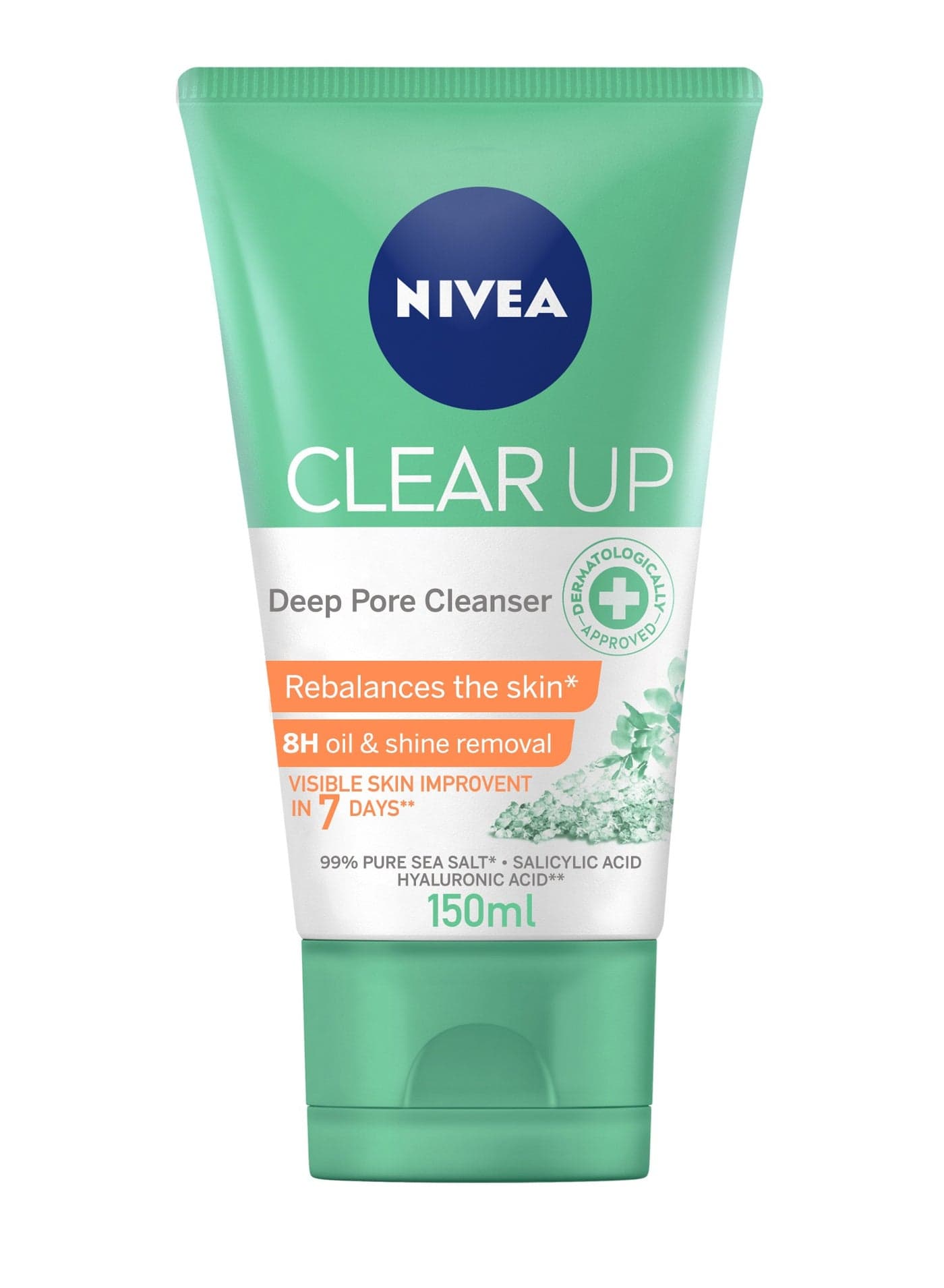Face Wash Deep Pore Cleanser Clear Up With Sea Salt Salicylic And Hyaluronic Acid