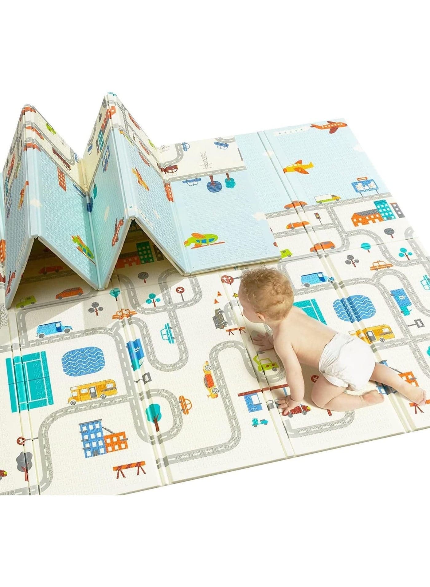 Baby Foam Playmat, Foldable Thick Foam Mat for Babies and Toddler (Design May Very)