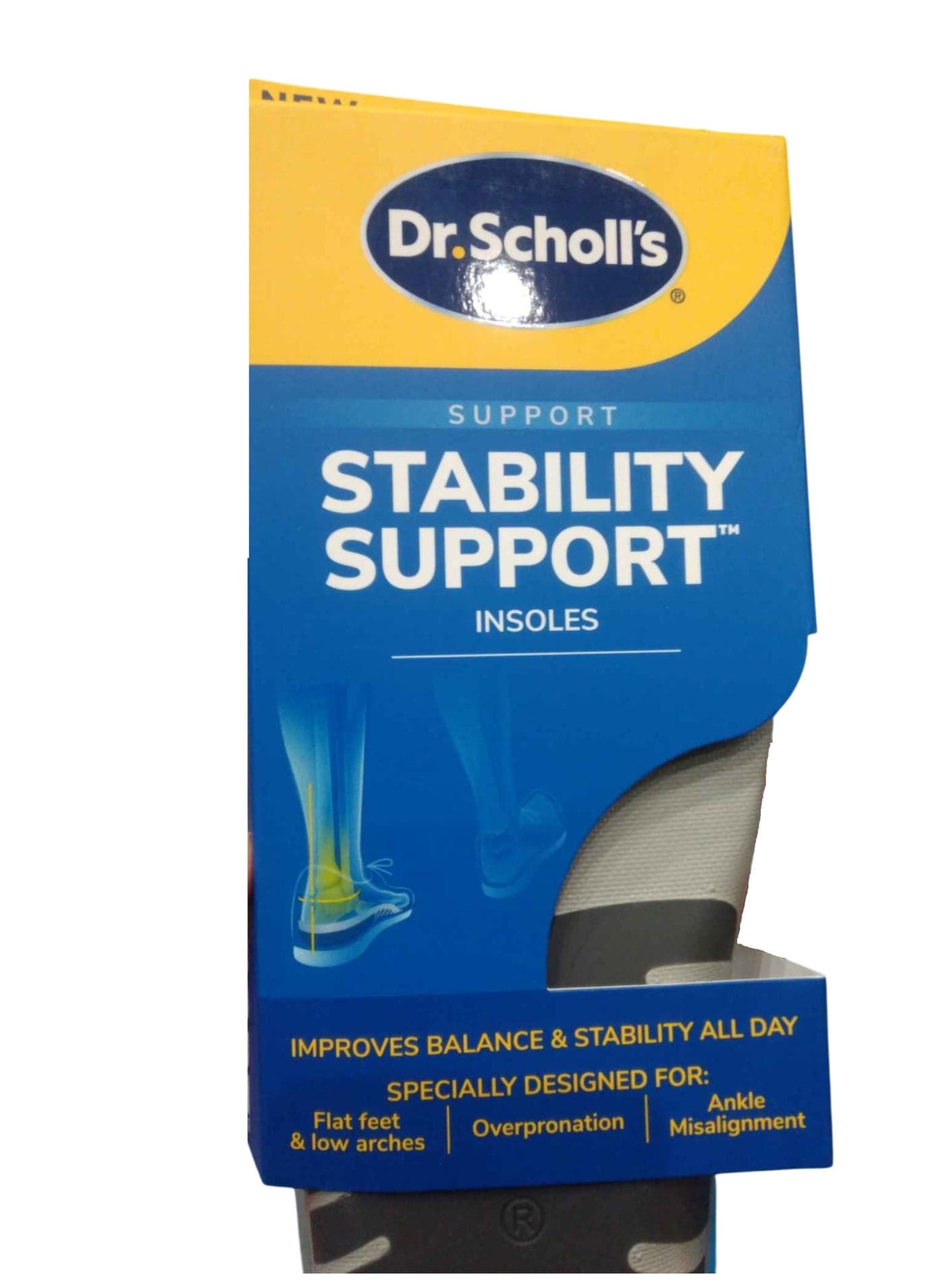 ® Stability Support Insoles, Flat Feet & Overpronation Low Arch Support, Improves Balance & Stability, Motion Control, Trim Inserts to Fit Shoes, Men's Size 8-14