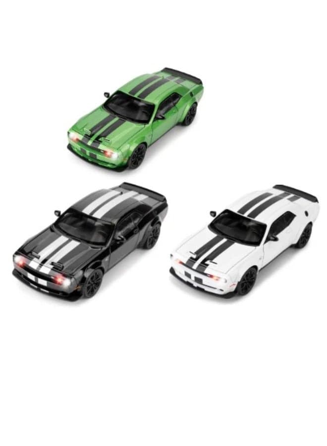 Dodge Challenger SRT Hellcat D.98XN 1:24 Diecast Model 01 Pcs Assorted – Muscle Car with Light & Sound