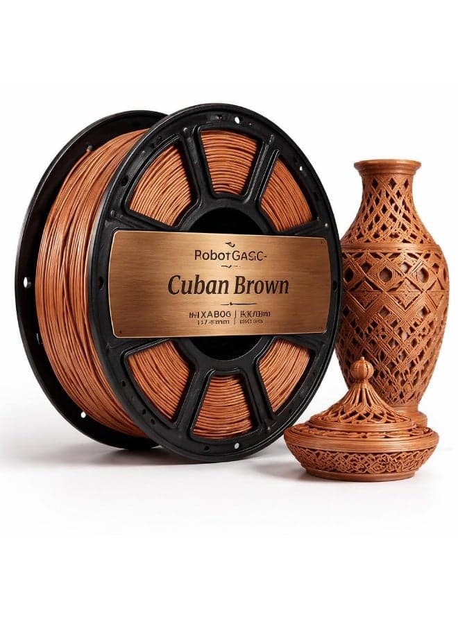 PLA Basic Cuba Brown 1.75mm 3D Printing Material 1KG Spool for FDM 3D Printing, Smooth Extrusion Stable Diameter Precision ±0.02mm, Low Warping Strong Layer Adhesion Easy Print PLA 3D Printing Material for Prototyping Models DIY Engineering Education Compatible with Most 3D Printers High Strength Matte Surface Consistent Color Output Reliable Performance