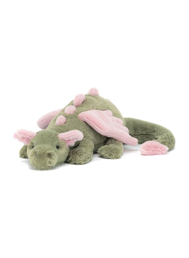 Malachy Dragon – Soft Green Plush Dragon with Pink Wings & Spines – Large 50cm Cuddle Toy for Kids, Nurseries & Collectors