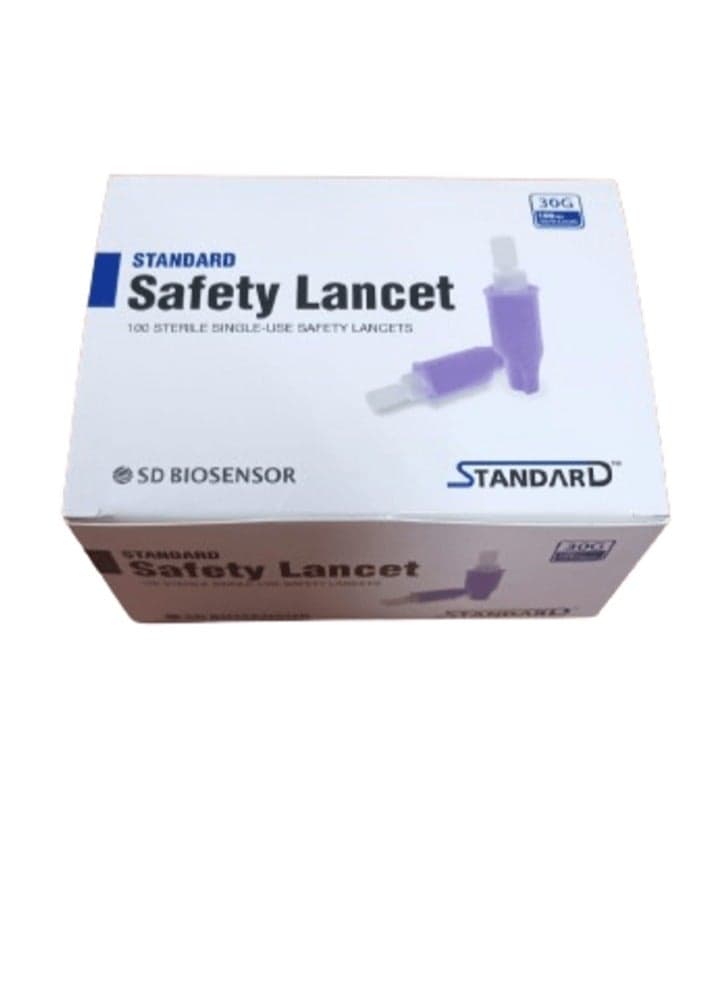Sterile Single-Use Safety Lancets 100 Pieces | Disposable Blood Sampling Lancets for Glucometer