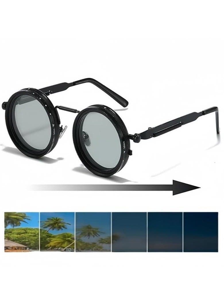 ND Sunglasses , Manual Adjustable Sunglasses for Men & Women, 1-9 Rotatable Light Control, Polarized, UV400 Protection, for Driving, Fishing, Travel, Outdoor Activities