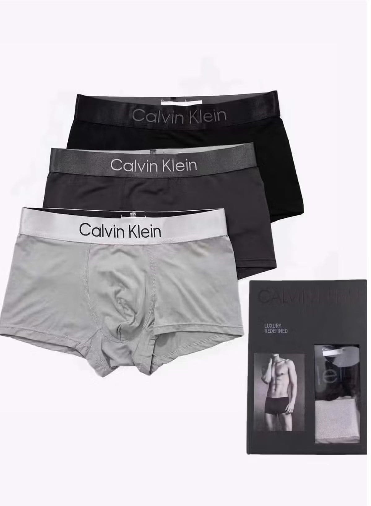 CK Men's Boxer Briefs (3 Gift Box) cotton fits closely